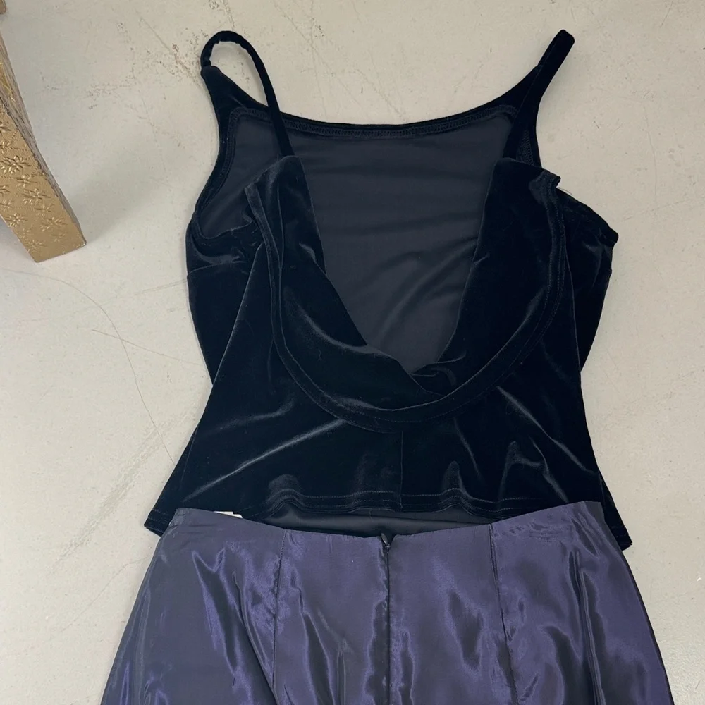 Jessica McClintock Black and Purple Prom Dress - Picture 5 of 5